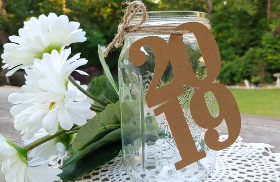 2019 Graduation Party Decor Mason Jar Graduation Centerpiece Etsy