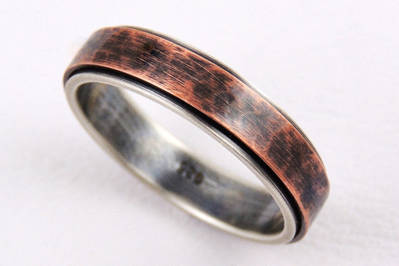 womans ring,mens ring,womens wedding ring,men engagement ring,rustic ring,rustic engagement ring,silver copper Unique 5mm wedding band