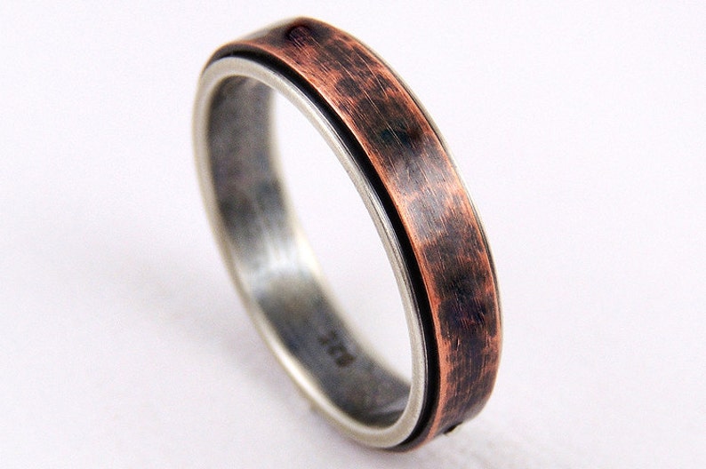 womans ring,mens ring,womens wedding ring,men engagement ring,rustic ring,rustic engagement ring,silver copper Unique 5mm wedding band