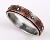 Rustic Wedding Band for Men, Handmade Copper Wedding Band Ring, Engagement Band Ring, 5mm Medieval Style Ring