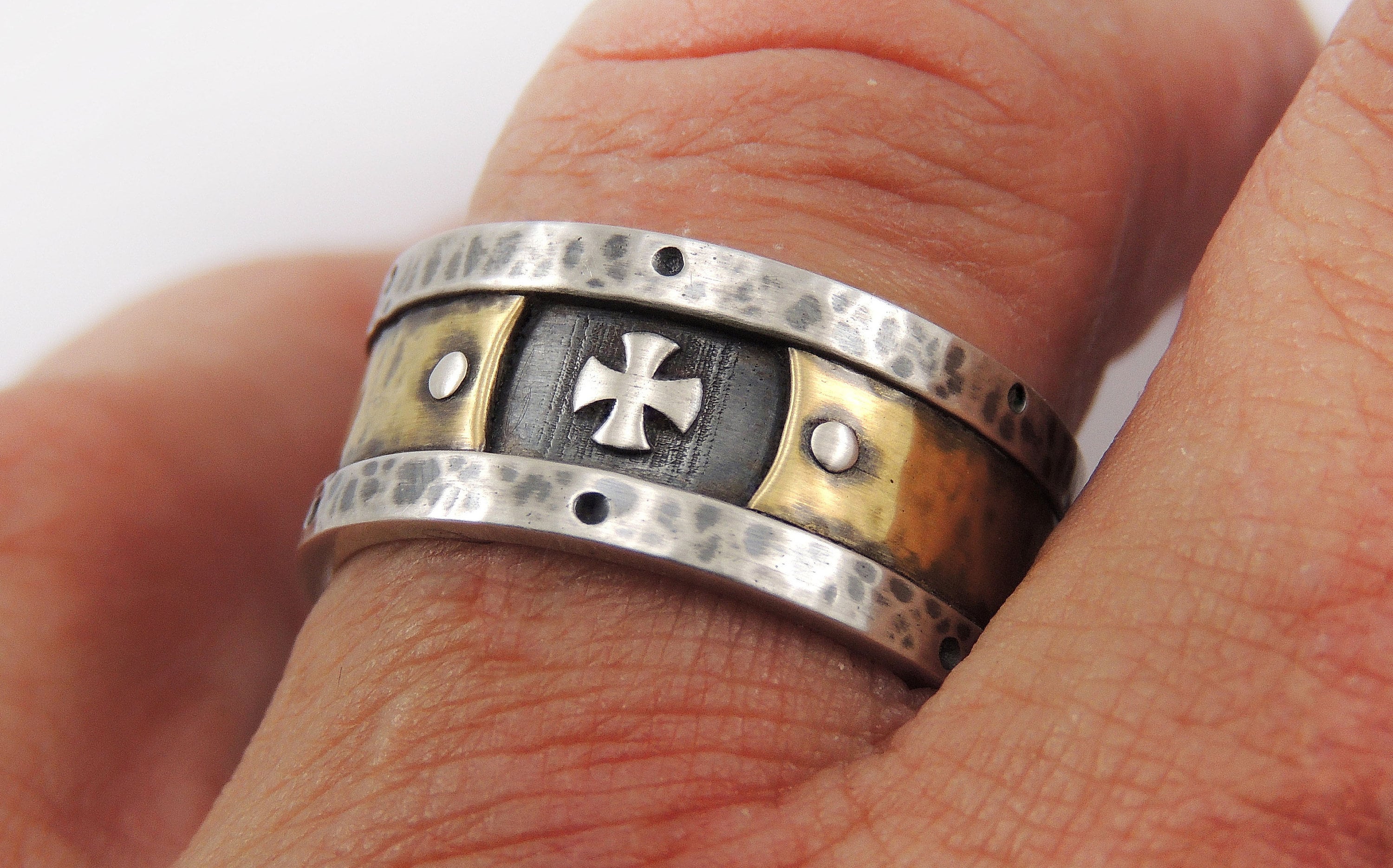 Mens Templar Cross Band Ring Religious Ring Christian Ring Etsy