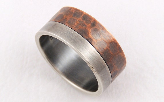 Elegant Rustic Wedding Band Ring Mens Wedding Etsy