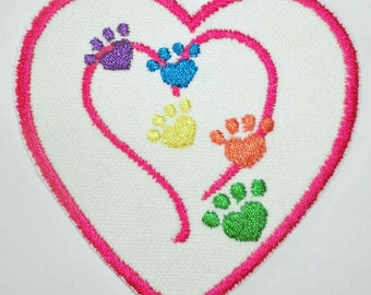 Iron-On Patch - PAWS IN HEART