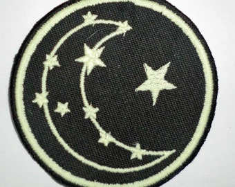 Iron-On Patch - GLOW-in-the-DARK STARS and Moon