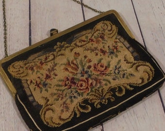 Antique Tapestry Handbag, Made in Austria, Early 20th Century, CA10