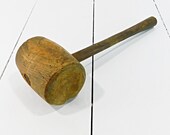 Primitive Mortised Mallet, Antique Wood Hammer, Barn Building Hammer, Wood Peg Hammer, Antique Tool, Primitive Tool, WM03