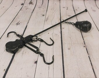 Steelyard ScaleVintage ScaleSteel Yard Iron Beam Scale1900s scalevintage industrial scaleold scaleantique scale