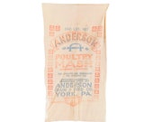 Vintage Cotton Feed Bag, Anderson Grain Feed, York, PA, Feed Sack, Farmhouse Decor, Farm Decor, S79