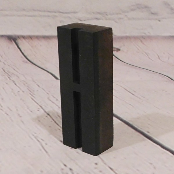Antique Wood Type Letterpress Block, Letter "H", 4"H, LP64