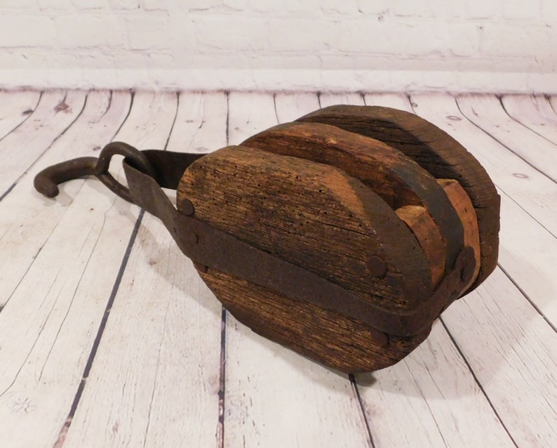 Large Old Wooden Barn Pulley Industrial Decor Steampunk - Etsy