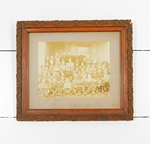 Antique Framed Schoolhouse Photo Cottage Hill School Dated Etsy