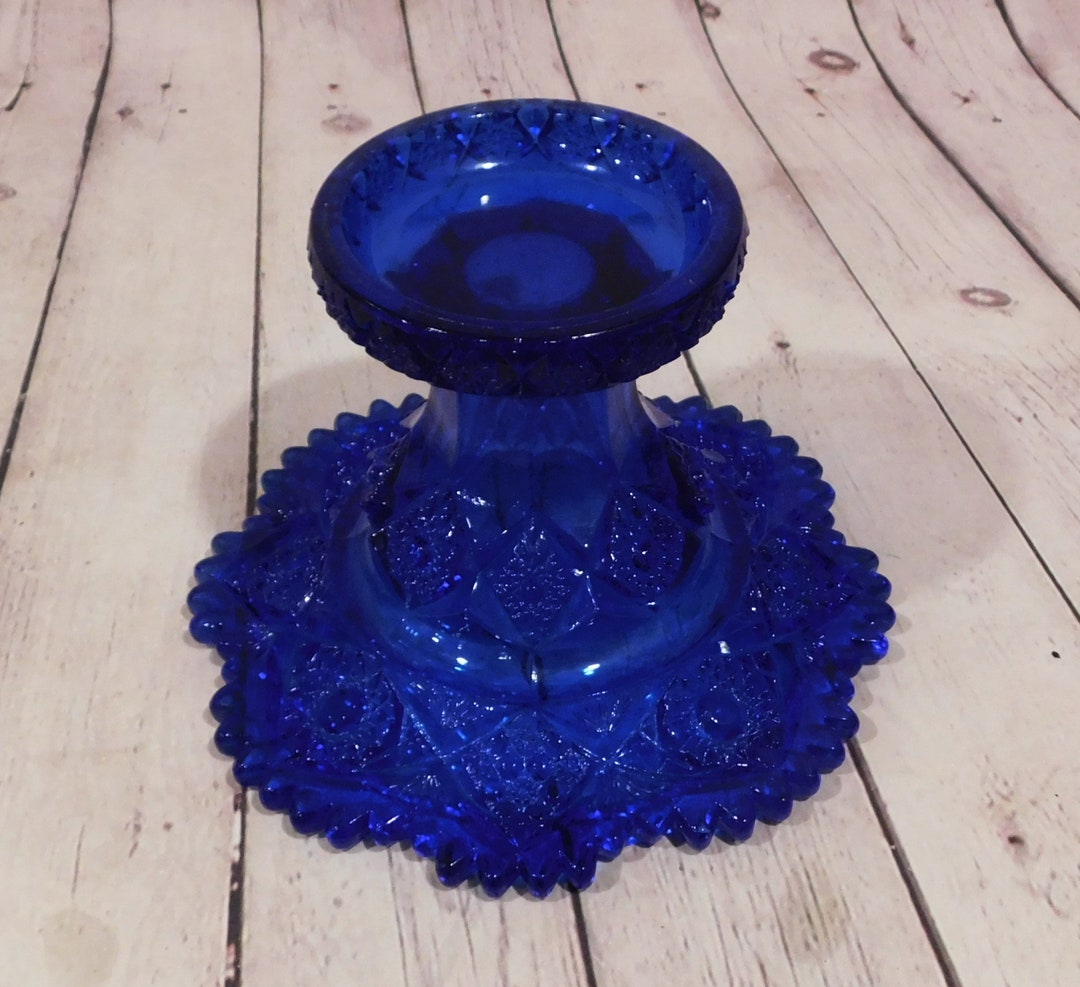 Punch Bowl Stand, Cobalt Blue Glass Pedestal Etsy