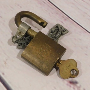 Vintage Brass EAGLE Padlock, USN, Military Lock, HW52