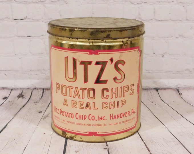Vintage UTZ'S Potato Chip Tin Hanover PA Potato Chip Etsy