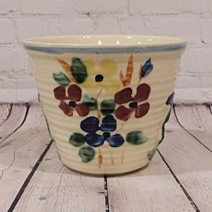 Vintage 1940&#39;s Hand Deocrated Pottery Jardiniere, RRPCo, Robinson Ransbottom Old Colony Line, PV461