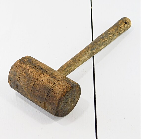 Vintage Wood Mallet 14L Wooden Mallet Vintage Hand Etsy