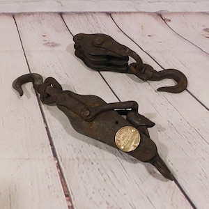 Vintage STARHOIST No. 22 Block and Tackle Pulley/Hoist, HHF & Co., Harvard, IL, HW68
