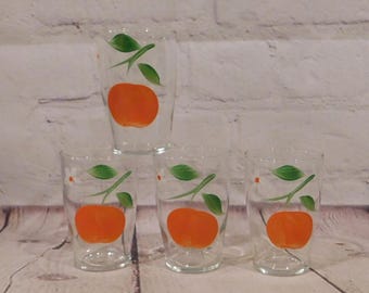 Vintage Orange & Blossom Juice Glasses, VK267
