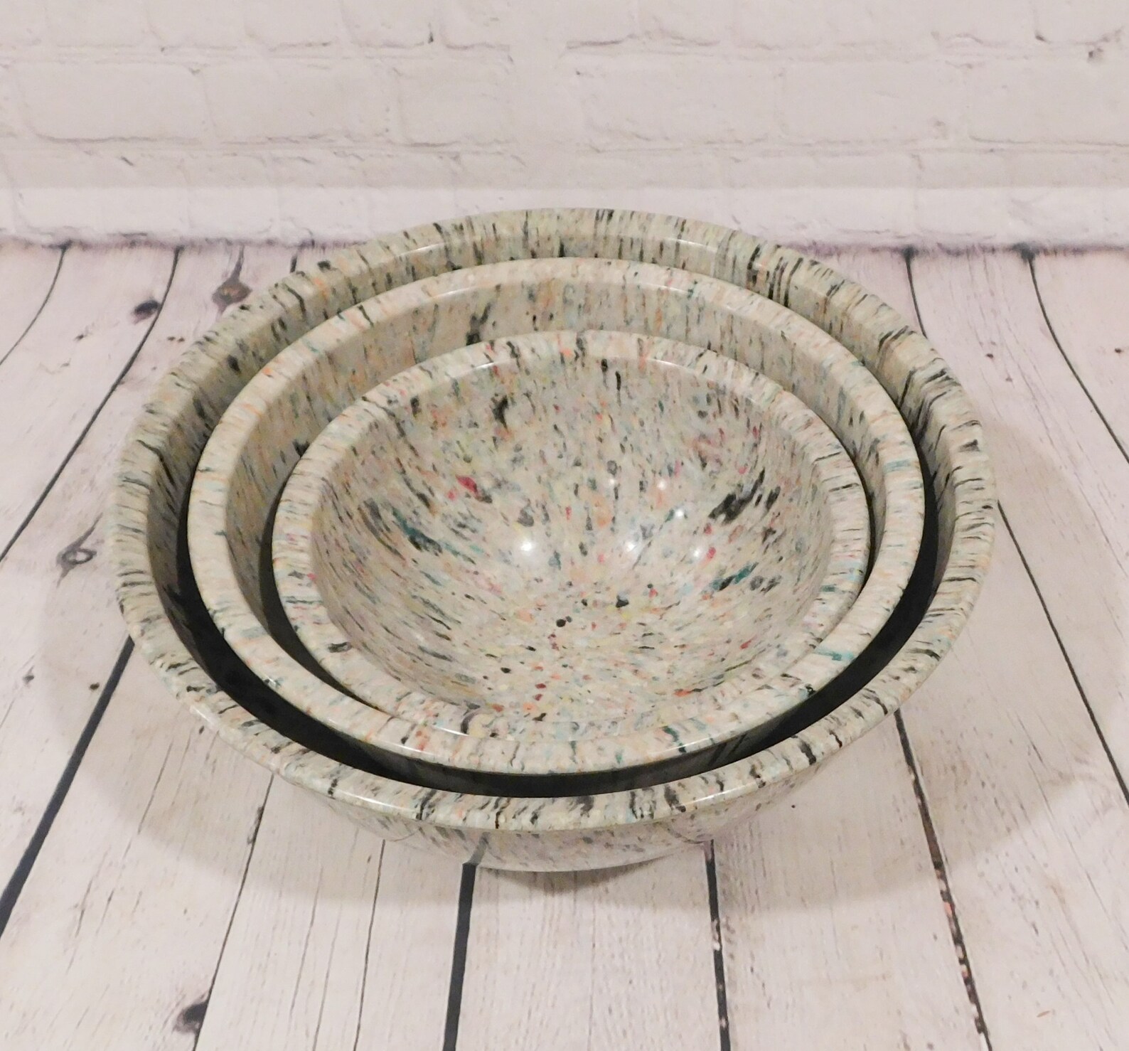 Vintage Brookpark Melamine Confetti Mixing Bowl Set Etsy