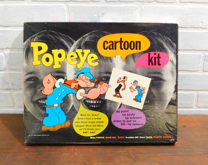 Popeye Cartoon Kit Vintage 1957 Colorforms Complete Set Etsy