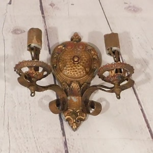Antique Two Arm Wall Sconce for Restoration, Parts, or Repair, LL60