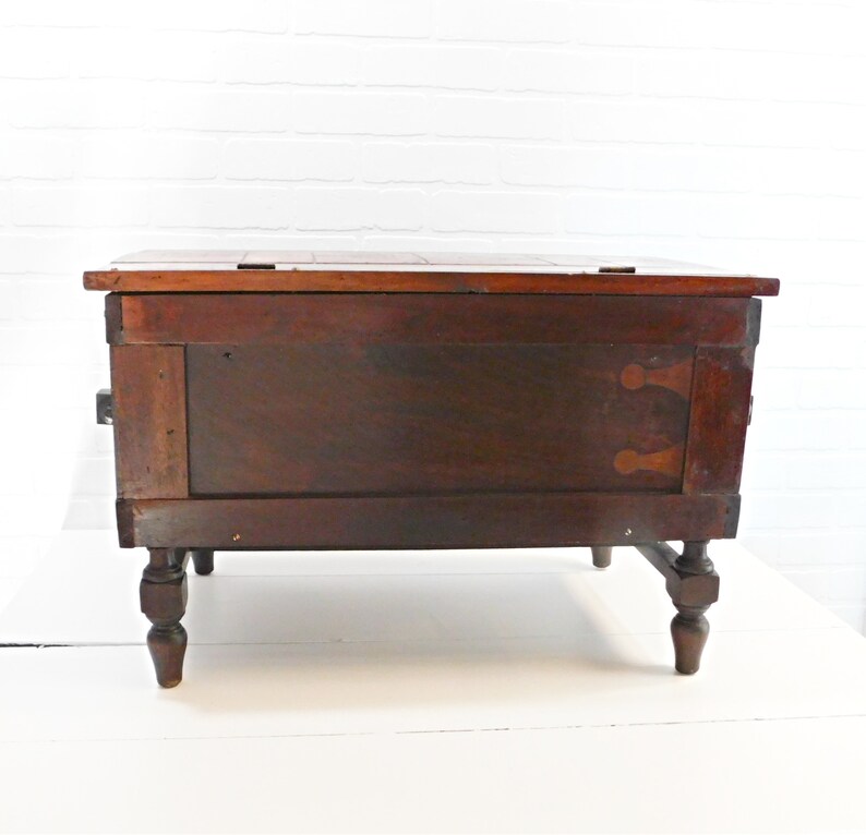 Antique Wooden Chest with Turned Legs Bridal Chest Storage Etsy