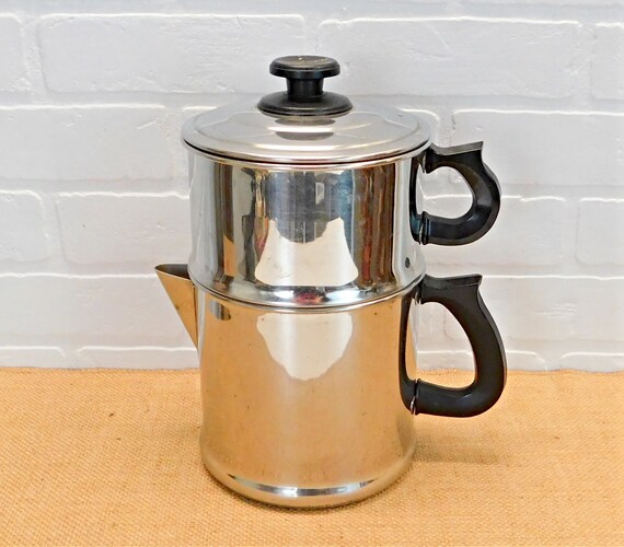 Vintage Stainless Steel Stovetop Percolator by Lifetime Brands Etsy