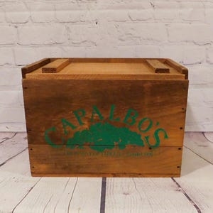Vintage Wood Shipping Crate with Sliding Lid, Produce Crate, WC60
