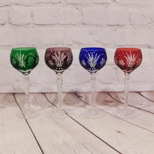 Bohemia Crystal, Set of 4 AJKA Marsala Cut to Clear Wine Glasses, 8 3/8&quot;H, VK148