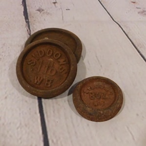 Cast Iron Scale Weights, Siddons Imperial Weights, Antique Set of Three Balance Scale Weights, SC36