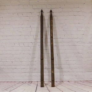 Antique Forged Strap Hinges, 57&quot;L Barn Door Hinges with Spade/Spear Tip, Pair Architectural Hinges, HW69