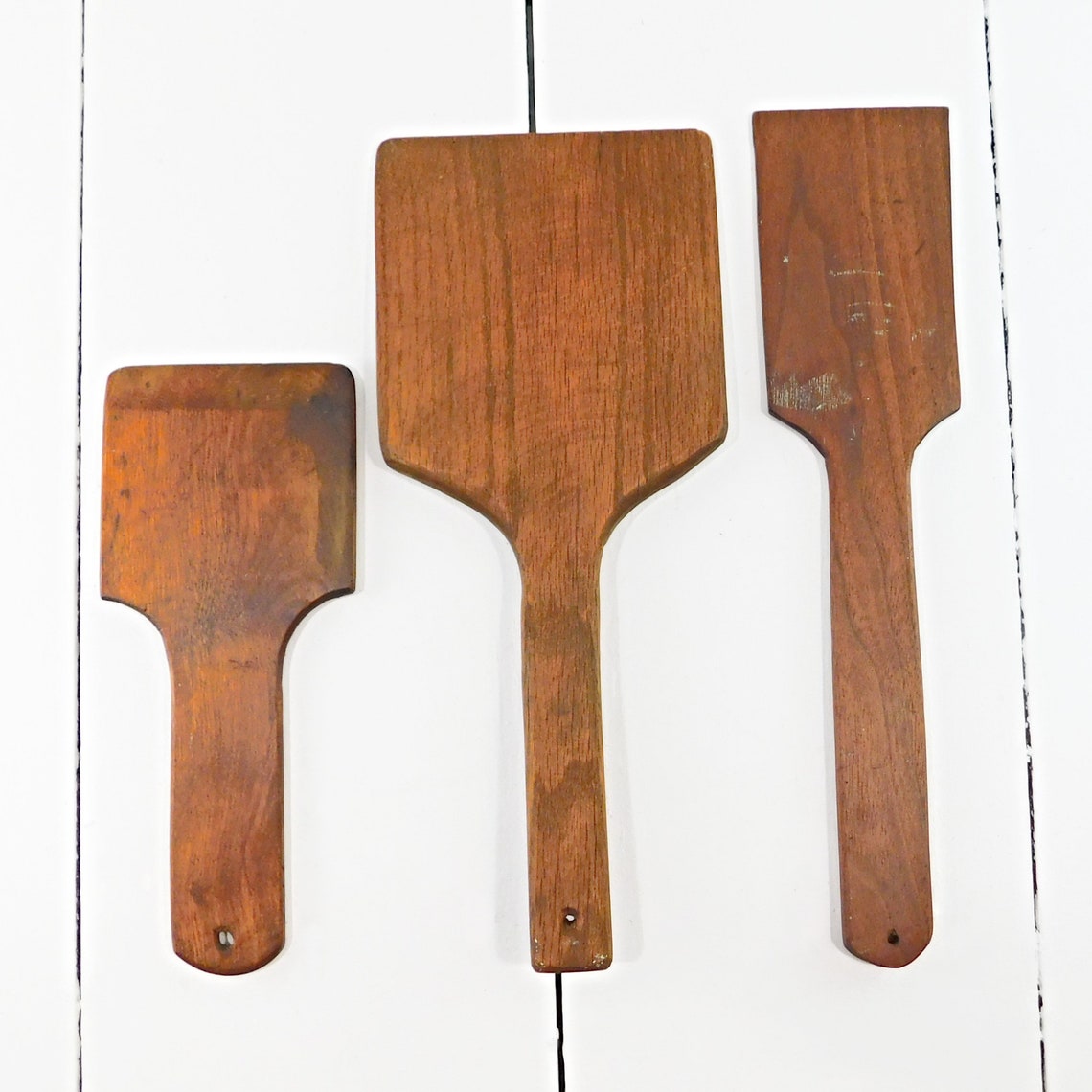 Vintage Wooden Paddle Utensils Kitchen Paddles Cooking Etsy