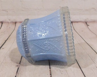 Vintage Glass Light Shade, Blue Octagonal Light Cover, LL18