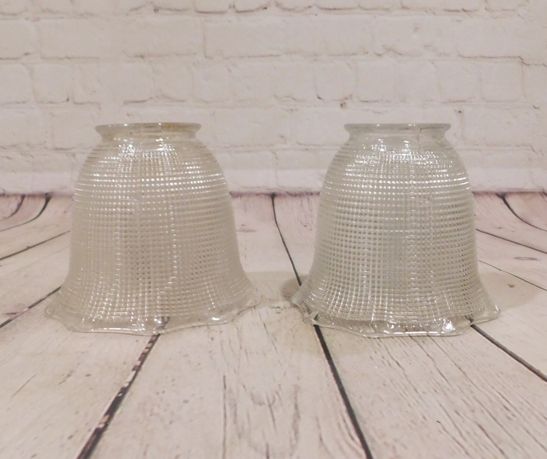 Pair of Glass Light Shades Vintage Light Parts Sconce or Etsy