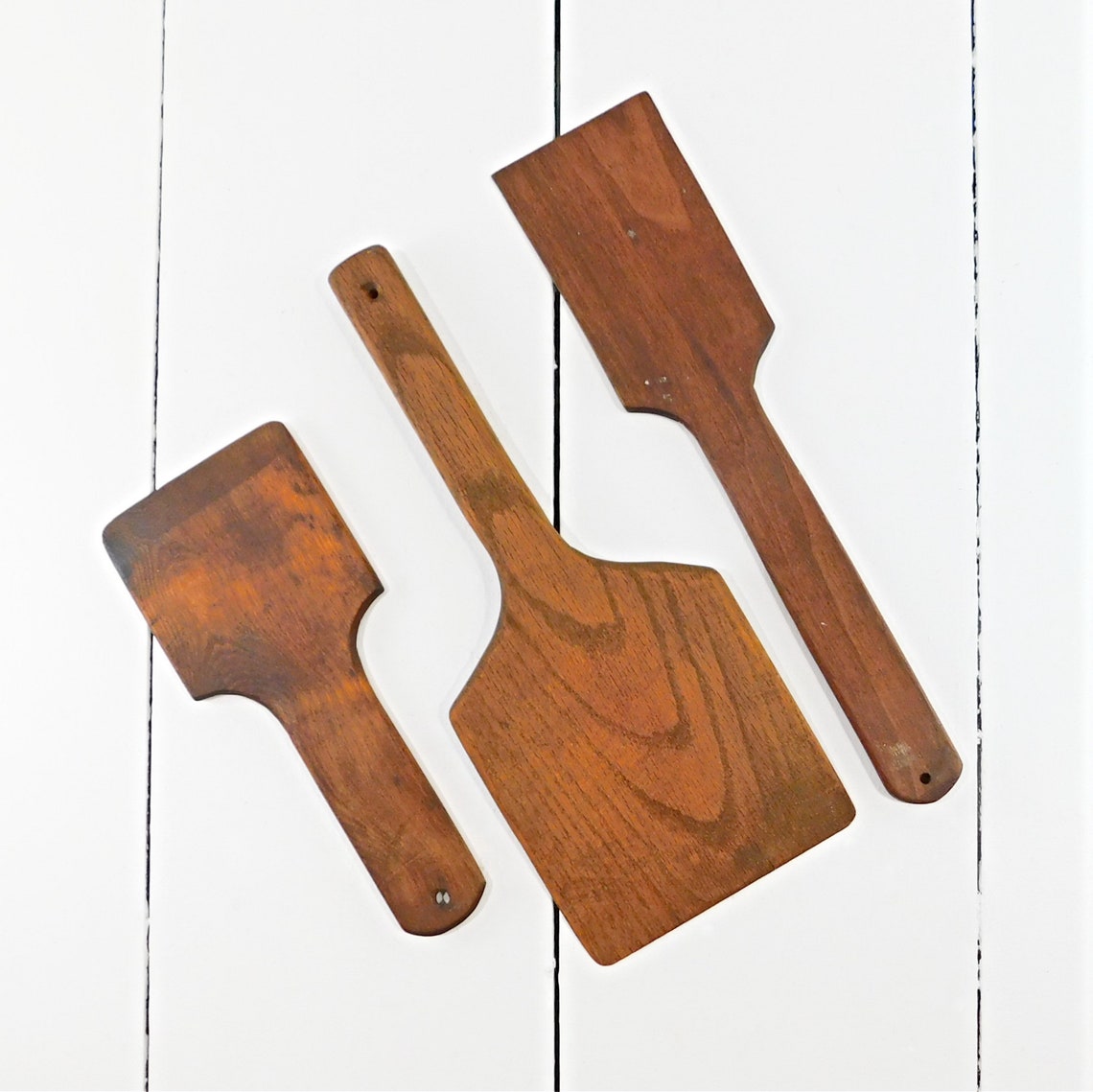 Vintage Wooden Paddle Utensils Kitchen Paddles Cooking Etsy