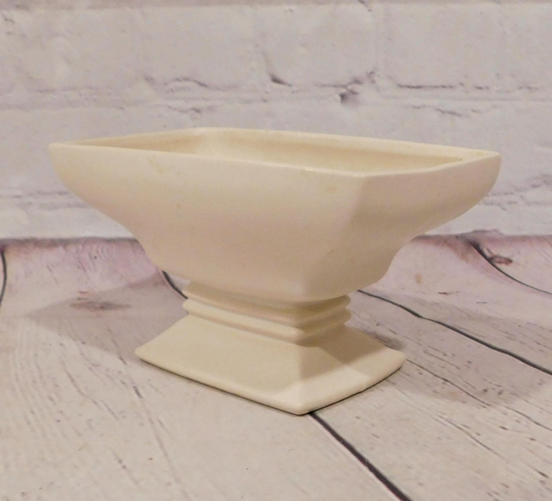McCoy Pottery 1950's Pedestal Planter in Matte White, PV778
