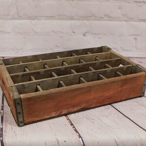 Divided Wood Coca Cola Crate, Vintage Weathered Soda Case, Shadow Box, WC12