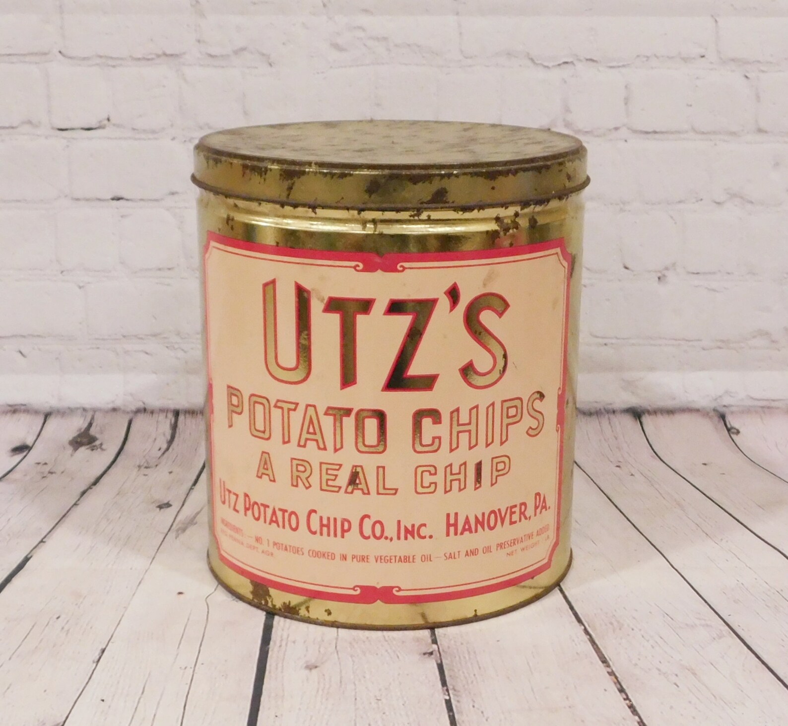Vintage UTZ'S Potato Chip Tin Hanover PA Potato Chip Etsy