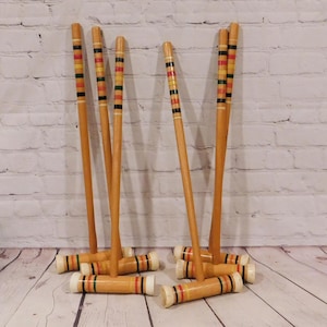 Six Vintage Wooden Croquet Mallets, CB71