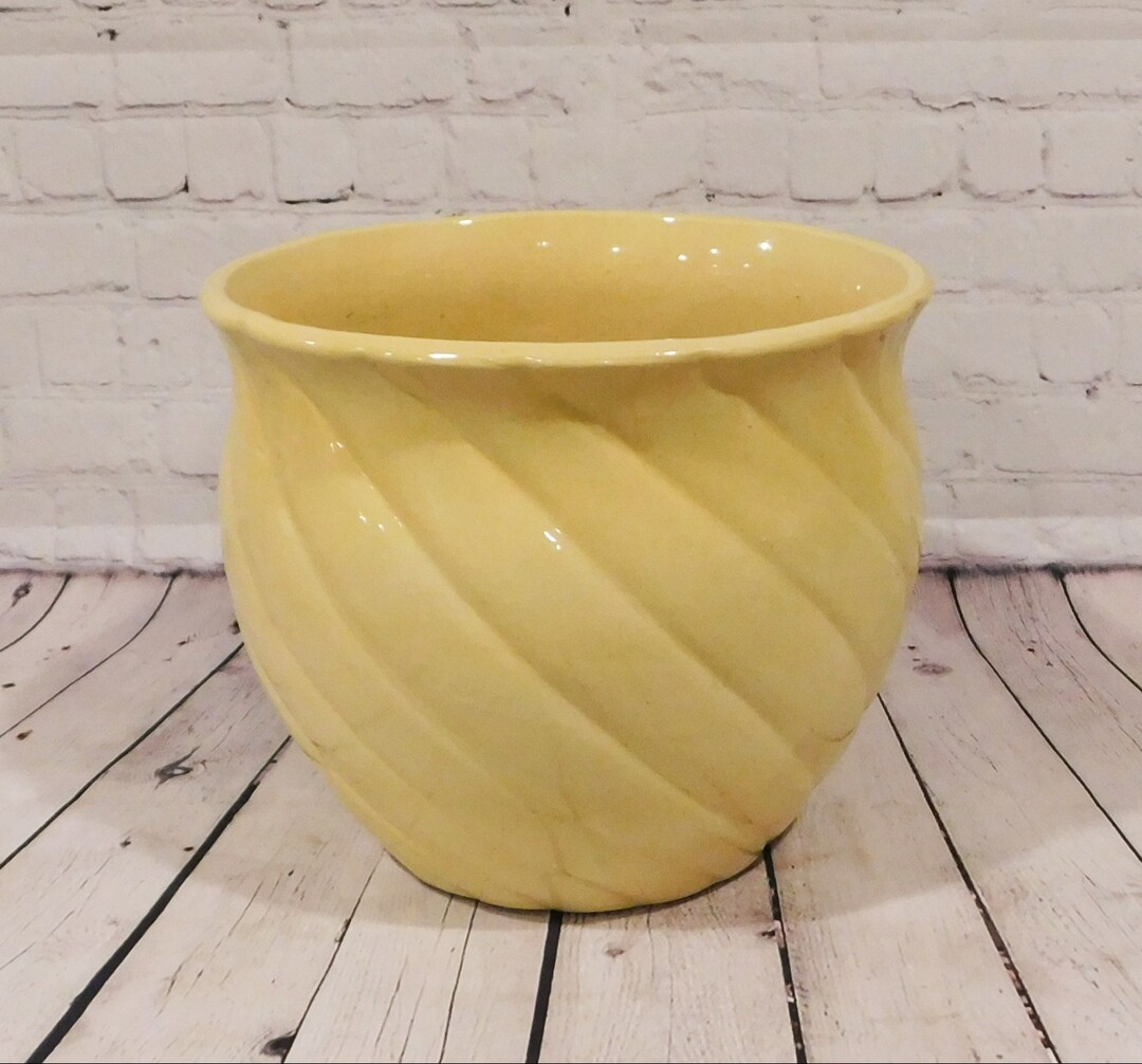 Pfaltzgraff Art Pottery Jardiniere, Large Yellow Planter, PV386 Etsy