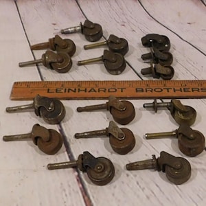 Lot of 16 Assorted Metal Furniture Casters or Wheels, HW89