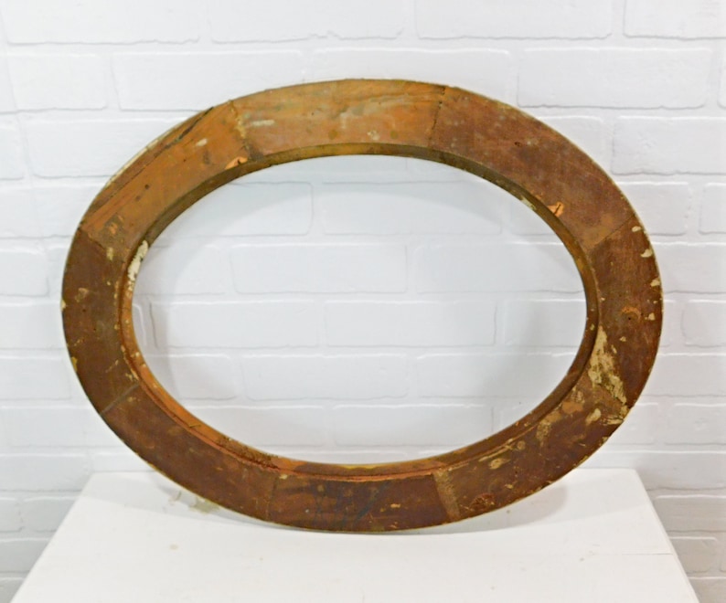 Vintage Ornate Oval Wood /& Gesso Picture Frame