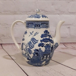 Wedgwood of Etruria  Barlaston, Willow Coffee Pot & Lid, VK345