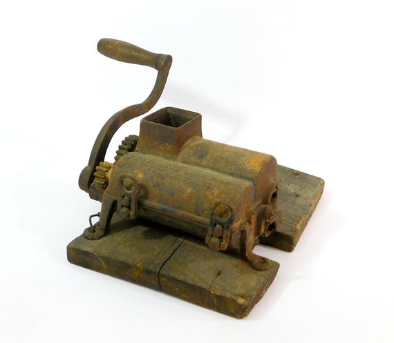 manual tobacco shredder Antique Manual Crank Cast Iron Tobacco Shredder, Patented Aug. 2, 1859,  Ext. Aug. 2, 1873, Vintage Tobacciana