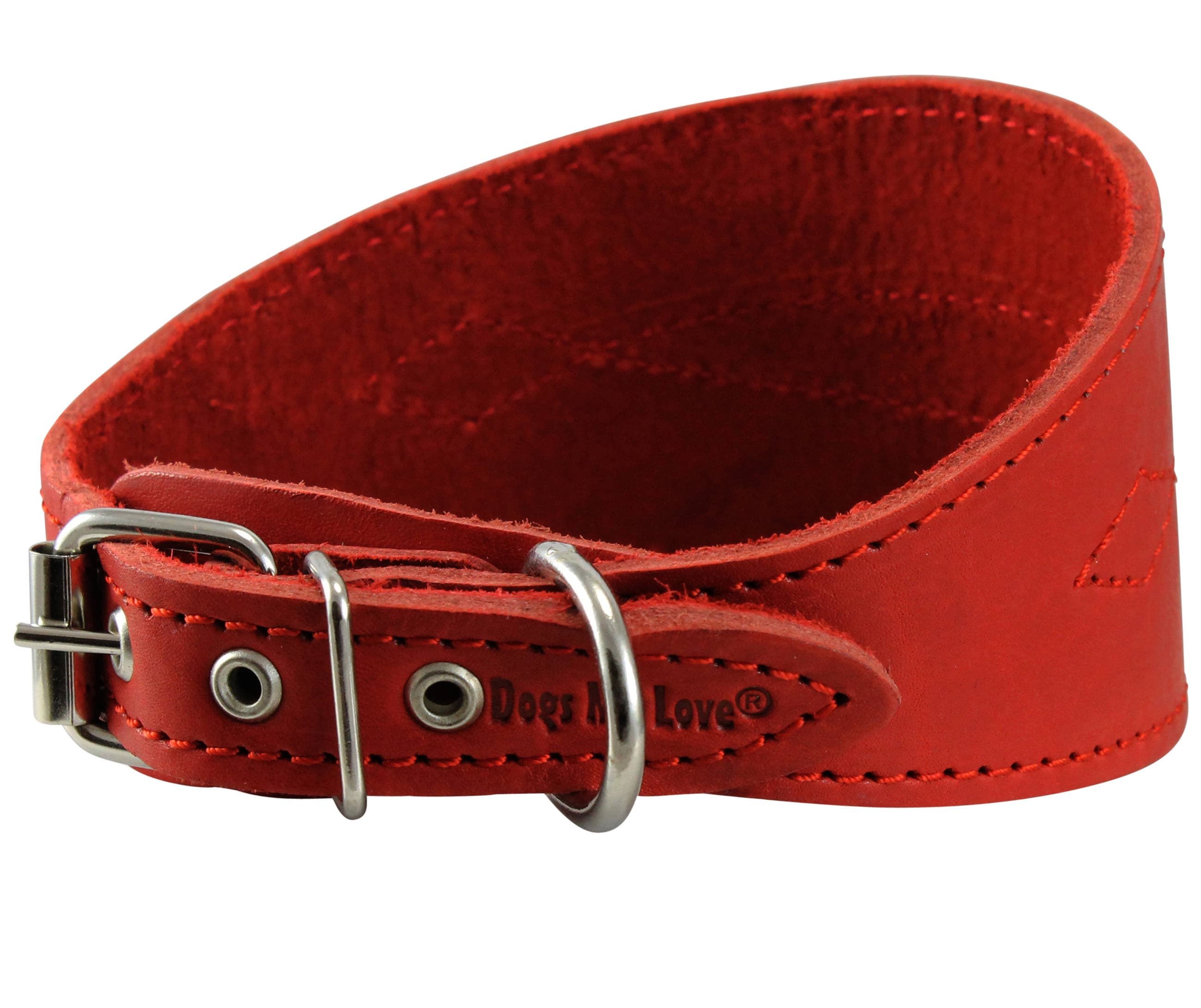 TW32 - 2 Tapered Name Plate Leather Collar w/Bucket Studs