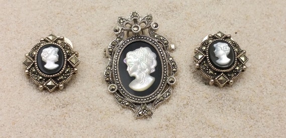 Victorian Inspired Sterling Silver Cameo Demi - M… - image 1