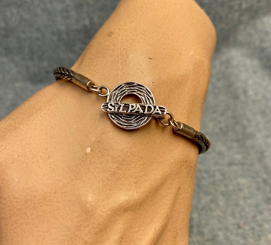 Silpada Sterling Silver Logo Trademark Name Toggle Bracelet Fox Tail