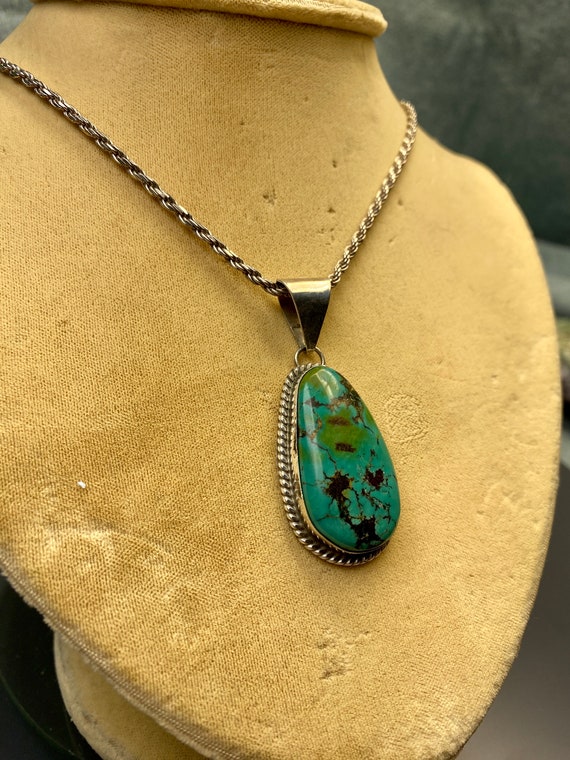 Native American Navajo Turquoise Pendant C Jones … - image 1