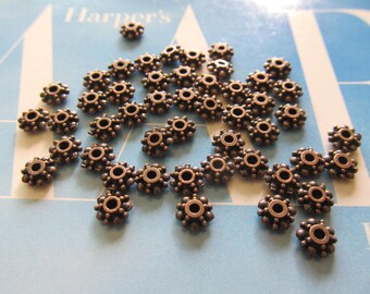 Copper Daisy Spacer Bead, 6mm, Copper Disc, Daisy Spacer, Copper Washer