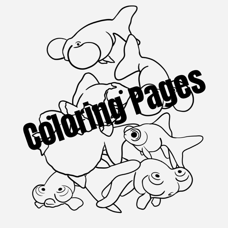 Fancy Goldfish Lovers 7 Coloring Pages Oranda Ranchu Ryukin Shubunkin ...
